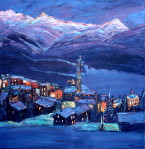St.Moritz bei Nacht 60 x 60 (verkauft)