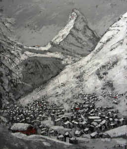 Zermatt im Winter 100 x 120 (verkauft)